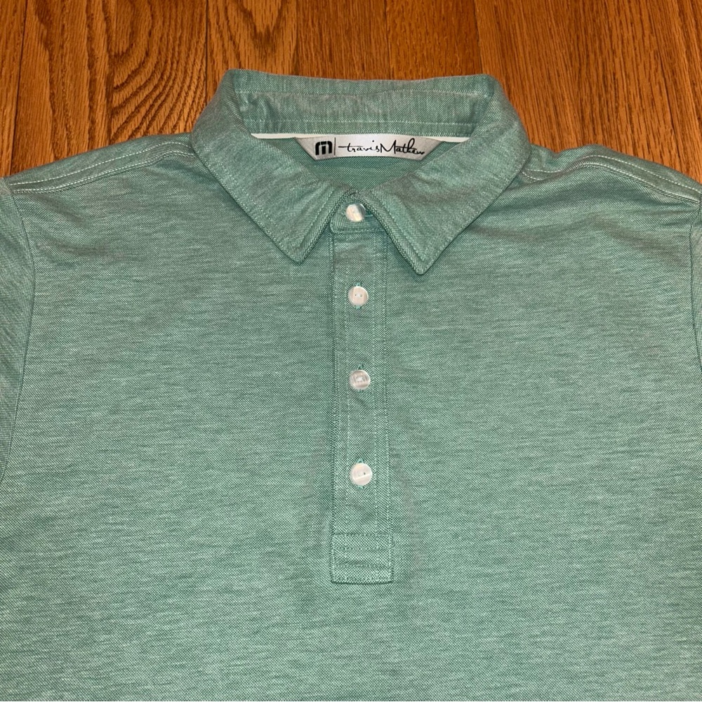 TRAVIS MATHEW Golf Polo Short Sleeve Shirt Green Mens Small